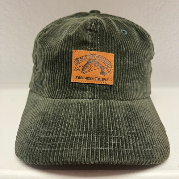 ‼️SOLD‼️ Vintage Polo Ralph Lauren Leather Logo Sportsman Trout Hat - Picture 3 of 12